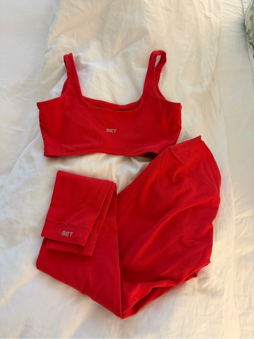 SET Active Red Leggings & Sports Bra Set